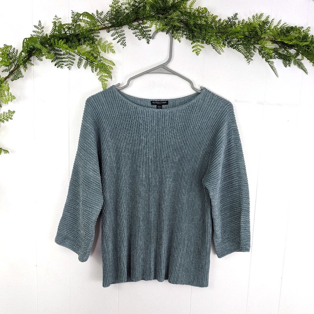 ♻️ Eileen Fisher Women's Hemp Blend Metallic Sweater
